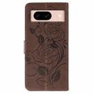 For Google Pixel 8a Rose Butterfly Embossed Leather Phone Case(Brown) - 3