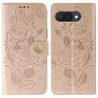 For Google Pixel 9a Rose Butterfly Embossed Leather Phone Case(Rose Gold) - 1