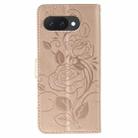 For Google Pixel 9a Rose Butterfly Embossed Leather Phone Case(Rose Gold) - 3