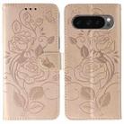 For Google Pixel 10 Pro XL Rose Butterfly Embossed Leather Phone Case(Rose Gold) - 1