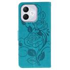 For Honor 400 Lite Rose Butterfly Embossed Leather Phone Case(Blue) - 3