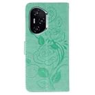 For Honor 400 Rose Butterfly Embossed Leather Phone Case(Green) - 3