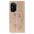 For Honor 400 Rose Butterfly Embossed Leather Phone Case(Rose Gold) - 3