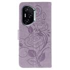 For Honor 400 Rose Butterfly Embossed Leather Phone Case(Purple) - 3