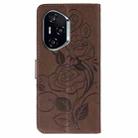 For Honor 400 Rose Butterfly Embossed Leather Phone Case(Brown) - 3