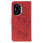For Honor 400 Rose Butterfly Embossed Leather Phone Case(Red) - 3