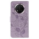 For Honor Magic7 Lite / X9c Rose Butterfly Embossed Leather Phone Case(Purple) - 3