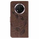 For Honor Magic7 Lite / X9c Rose Butterfly Embossed Leather Phone Case(Brown) - 3