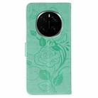 For Honor Magic7 Pro Rose Butterfly Embossed Leather Phone Case(Green) - 3