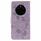 For Honor Magic7 Pro Rose Butterfly Embossed Leather Phone Case(Purple) - 3