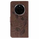 For Honor Magic7 Pro Rose Butterfly Embossed Leather Phone Case(Brown) - 3