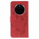 For Honor Magic7 Pro Rose Butterfly Embossed Leather Phone Case(Red) - 3