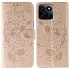 For Honor X7c / Play 60 Plus Rose Butterfly Embossed Leather Phone Case(Rose Gold) - 1