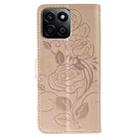 For Honor X7c / Play 60 Plus Rose Butterfly Embossed Leather Phone Case(Rose Gold) - 3