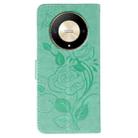 For Honor Magic6 Lite / X50 / X9b Rose Butterfly Embossed Leather Phone Case(Green) - 3