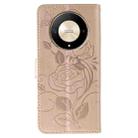 For Honor Magic6 Lite / X50 / X9b Rose Butterfly Embossed Leather Phone Case(Rose Gold) - 3