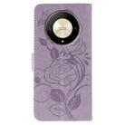 For Honor Magic6 Lite / X50 / X9b Rose Butterfly Embossed Leather Phone Case(Purple) - 3