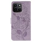 For Honor X6c 4G Rose Butterfly Embossed Leather Phone Case(Purple) - 3
