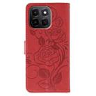 For Honor X6c 4G Rose Butterfly Embossed Leather Phone Case(Red) - 3