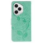 For Honor 400 Pro Global 160.8mm Rose Butterfly Embossed Leather Phone Case(Green) - 3