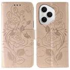 For Honor 400 Pro Global 160.8mm Rose Butterfly Embossed Leather Phone Case(Rose Gold) - 1