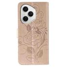 For Honor 400 Pro Global 160.8mm Rose Butterfly Embossed Leather Phone Case(Rose Gold) - 3