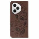 For Honor 400 Pro Global 160.8mm Rose Butterfly Embossed Leather Phone Case(Brown) - 3