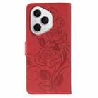 For Honor 400 Pro Global 160.8mm Rose Butterfly Embossed Leather Phone Case(Red) - 3
