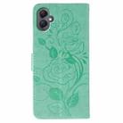 For Samsung Galaxy A05 Rose Butterfly Embossed Leather Phone Case(Green) - 3