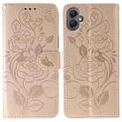 For Samsung Galaxy A05 Rose Butterfly Embossed Leather Phone Case(Rose Gold) - 1