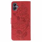 For Samsung Galaxy A05 Rose Butterfly Embossed Leather Phone Case(Red) - 3