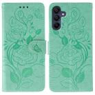 For Samsung Galaxy A16 4G / 5G Rose Butterfly Embossed Leather Phone Case(Green) - 1