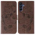For Samsung Galaxy A16 4G / 5G Rose Butterfly Embossed Leather Phone Case(Brown) - 1