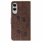 For Samsung Galaxy S25 Edge 5G Rose Butterfly Embossed Leather Phone Case(Brown) - 3