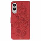 For Samsung Galaxy S25 Edge 5G Rose Butterfly Embossed Leather Phone Case(Red) - 3