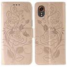 For Samsung Galaxy XCover7 Rose Butterfly Embossed Leather Phone Case(Rose Gold) - 1