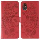 For Samsung Galaxy XCover7 Rose Butterfly Embossed Leather Phone Case(Red) - 1