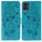 For Samsung Galaxy XCover7 Pro Rose Butterfly Embossed Leather Phone Case(Blue) - 1