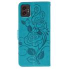 For Samsung Galaxy XCover7 Pro Rose Butterfly Embossed Leather Phone Case(Blue) - 3