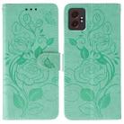 For Samsung Galaxy XCover7 Pro Rose Butterfly Embossed Leather Phone Case(Green) - 1