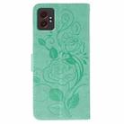 For Samsung Galaxy XCover7 Pro Rose Butterfly Embossed Leather Phone Case(Green) - 3