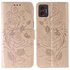 For Samsung Galaxy XCover7 Pro Rose Butterfly Embossed Leather Phone Case(Rose Gold) - 1