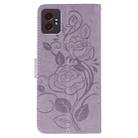 For Samsung Galaxy XCover7 Pro Rose Butterfly Embossed Leather Phone Case(Purple) - 3