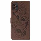 For Samsung Galaxy XCover7 Pro Rose Butterfly Embossed Leather Phone Case(Brown) - 3