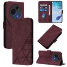 For TCL 60 NxtPaper Crossbody 3D Embossed Flip Leather Phone Case(Wine Red) - 1