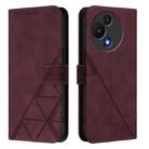 For TCL 605 / 60 SE Crossbody 3D Embossed Flip Leather Phone Case(Wine Red) - 2