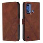 For ZTE Blade A53 Pro Crossbody 3D Embossed Flip Leather Phone Case(Brown) - 2