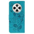 For Xiaomi Poco C75 4G / Poco M7 Rose Butterfly Embossed Leather Phone Case(Blue) - 3
