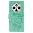For Xiaomi Poco C75 4G / Poco M7 Rose Butterfly Embossed Leather Phone Case(Green) - 3