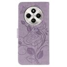 For Xiaomi Poco C75 4G / Poco M7 Rose Butterfly Embossed Leather Phone Case(Purple) - 3